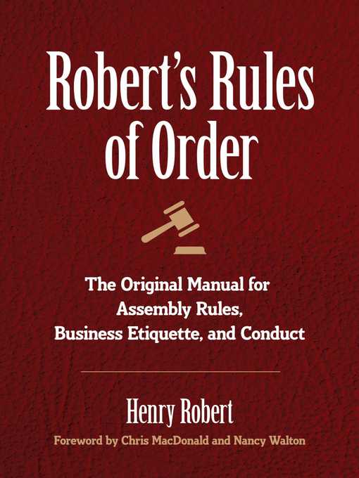 Title details for Robert's Rules of Order by Henry Robert - Wait list